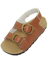 A 597 SUELA SANDALIA PARA NENA ECOCUERO  CON 2 HEBILLAS PEPES BEBES