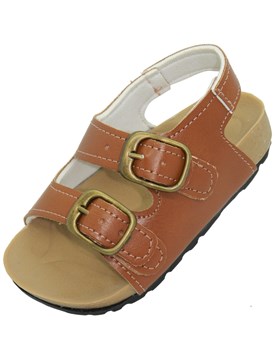 A 597 SUELA SANDALIA PARA NENA ECOCUERO CON 2 HEBILLAS PEPES BEBES