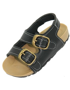 A5978 NEGRO SANDALIA NENA CON 2 HEBILLAS. PEPES BEBES