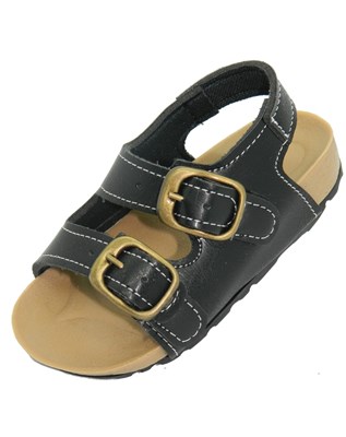 A5978 NEGRO SANDALIA  NENA CON 2 HEBILLAS. PEPES BEBES