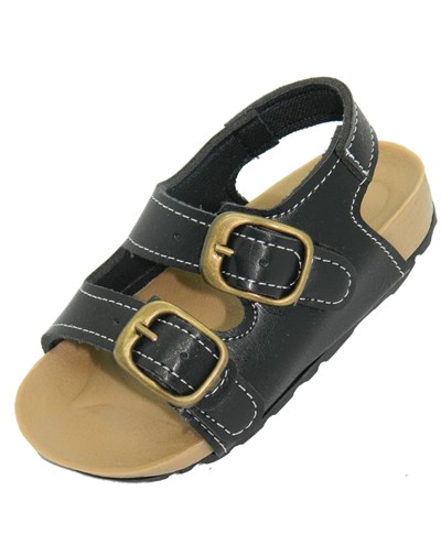 A5978 NEGRO SANDALIA  NENA CON 2 HEBILLAS. PEPES BEBES