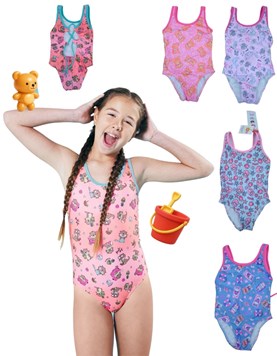 Enteriza romantica con collareta y spaguetti cruzado en espalda uv+50.Elemento