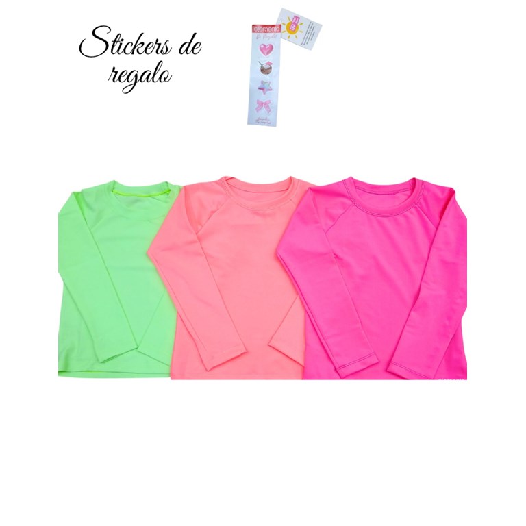Camiseta uv+50 manga larga con logo de nena.Elemento