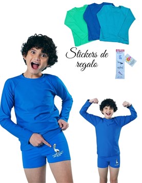 Camiseta uv+50 manga larga de varon con logo.Elemento