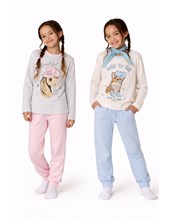 PIJAMA PARA NENA, REMERA ESTAMPA CENTRAL, PANTALON CON PUÑO LINEA: COWGIRL INTERLOCK. ELEMENTO