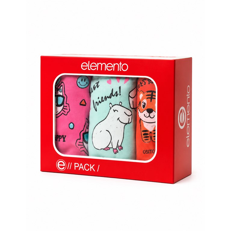 BOMBACHA CAJA X3  ALGODON Y LYCRA EN CAJA  NENA. ELEMENTO