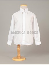 Camisa M/L con fantasía (labrada) blanca. rutilante