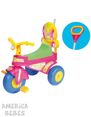 1422-A TRICICLO LADY NENA CON BARRAL PARA BEBES BIEMME
