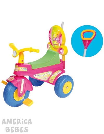 1422-A TRICICLO LADY NENA CON BARRAL PARA BEBES BIEMME