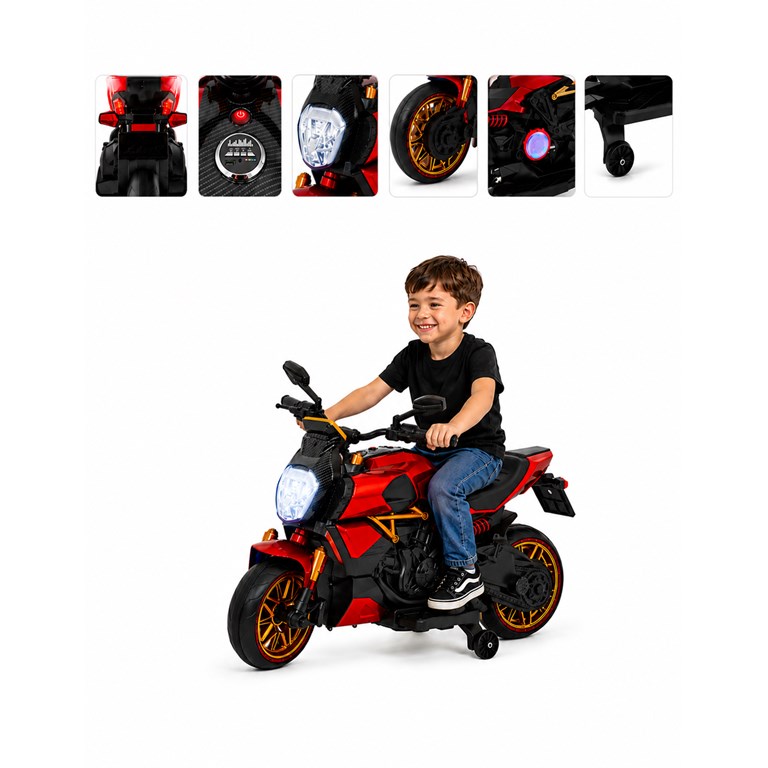 MOTO SUPERT DUO ROJO A BETERIA 12V. BIEMME