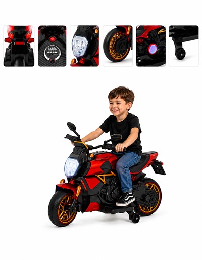 MOTO SUPERT DUO ROJO A BETERIA 12V. BIEMME