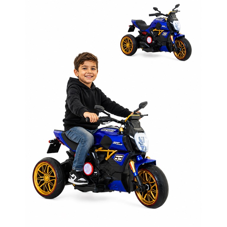 MOTO SUPERT TRIKE AZUL A BATERIA 12V. BIEMME