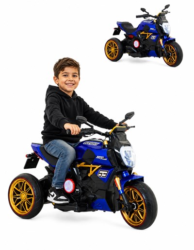 MOTO SUPERT TRIKE AZUL A BATERIA 12V. BIEMME