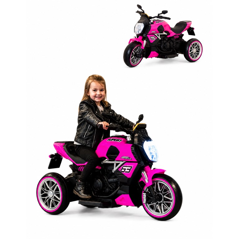 MOTO SUPERT TRIKE ROSA A BATERIA 12V. BIEMME
