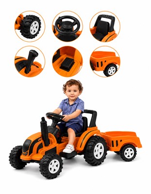 BIG VALTRA AMARILLO 12V CON REMOLQUE. BIEMME		