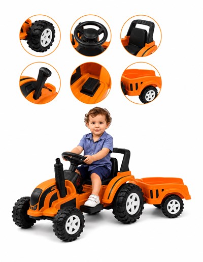 BIG VALTRA AMARILLO 12V CON REMOLQUE. BIEMME		