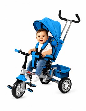 TRICICLO CONFORT AZUL ASIENTO GIRA 360°BIEMME