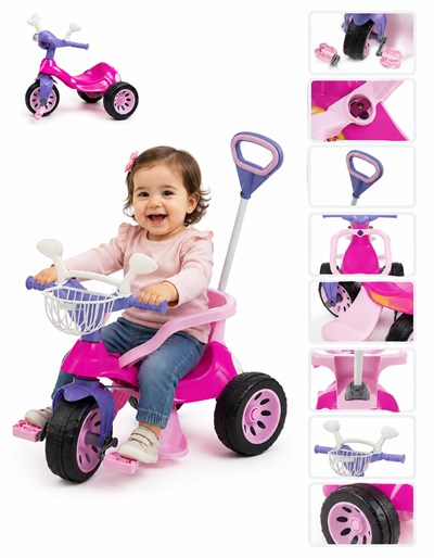 triciclo super cross rosa biemme