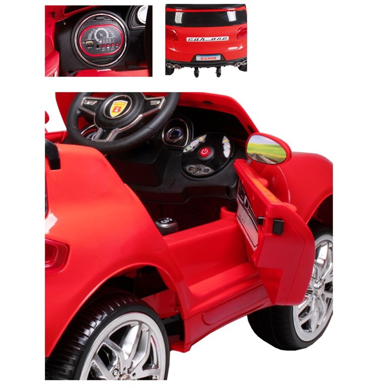 AUTO CAR ONE PS ROJO 12V CON CONTROL REMOTO, LUZ Y SONIDO. BIEMME
