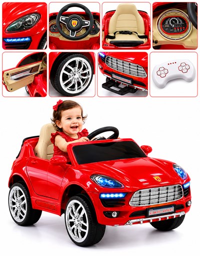 AUTO CAR ONE PS ROJO 12V CON CONTROL REMOTO, LUZ Y SONIDO. BIEMME