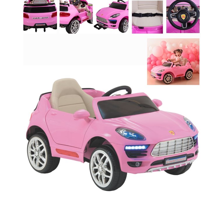 AUTO CAR ONE PS ROSA 12V CON CONTROL REMOTO, LUZ Y SONIDO. BIEMME