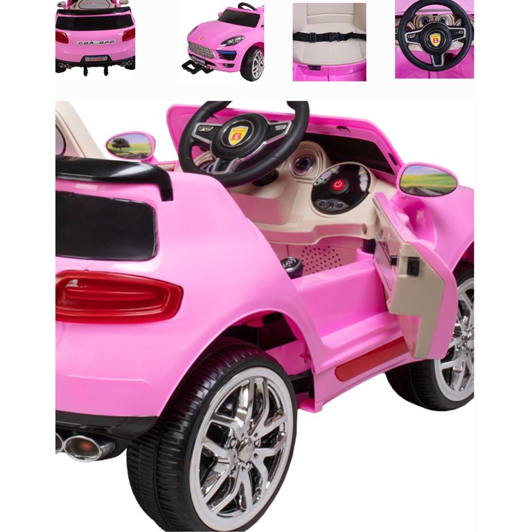 AUTO CAR ONE PS ROSA 12V CON CONTROL REMOTO, LUZ Y SONIDO. BIEMME