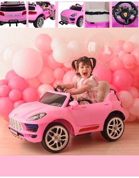 AUTO CAR ONE PS ROSA 12V CON CONTROL REMOTO, LUZ Y SONIDO. BIEMME