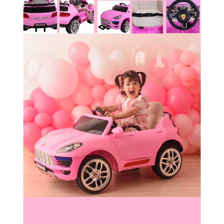 AUTO CAR ONE PS ROSA 12V CON CONTROL REMOTO, LUZ Y SONIDO. BIEMME