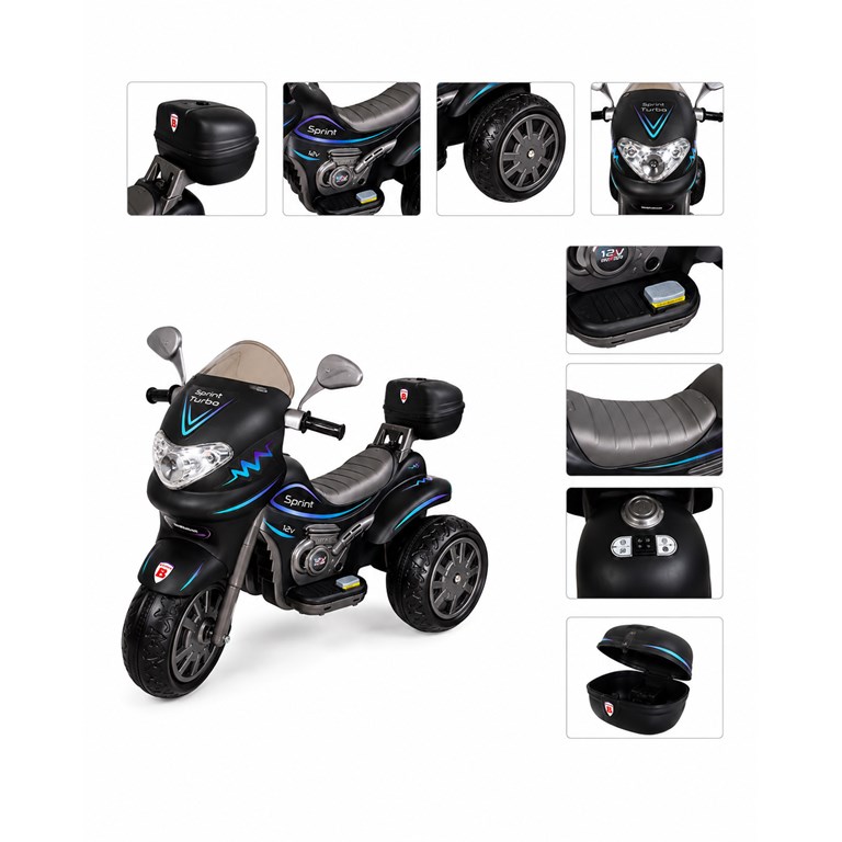 MOTO SPRINT TURBO A BATERIA NEGRO 12V. BIEMME