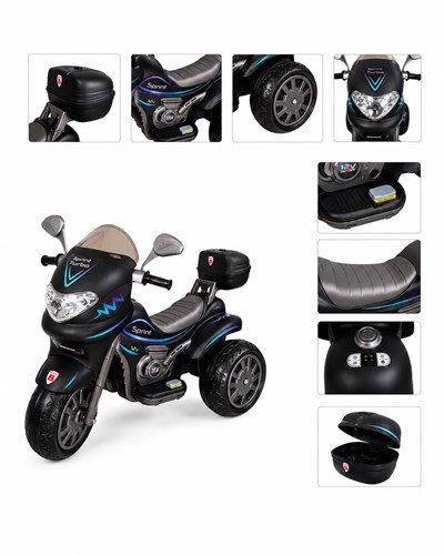MOTO SPRINT TURBO A BATERIA NEGRO 12V. BIEMME