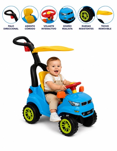 ANDARIN PUSH CAR EASY RIDE AZUL 3 EN 1. BIEMME