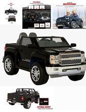CAMIONETA CHEVROLET NEGRA 12V C/RADIO, CONTROL REMOTO Y MP3. BIEMME