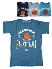 REMERA MANGA CORTA ALGODON LISO KIDS ESTAMPA BASKETBALL BABY CHEITO