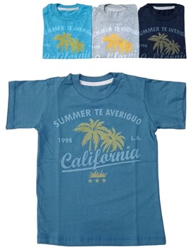 REMERA MANGA CORTA DE ALGODON ESTAMPADO CALIFORNIA PARA NENE CHEITO