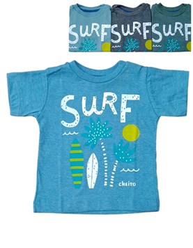 REMERA MANGA CORTA ALGODON ESTAMPADO SURF BEBE BABY CHEITO