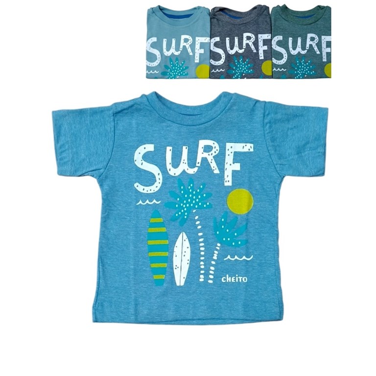 REMERA MANGA CORTA ALGODON ESTAMPADO SURF BEBE BABY CHEITO