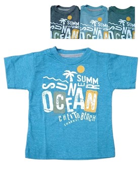 REMERA MANGA CORTA ALGODON ESTAMPADA OCEAN PARA BEBE BABY CHEITO