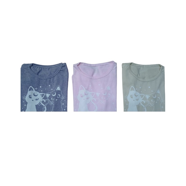 REMERA MANGA CORTA PARA BEBA DE ALGODON ESTAMPA GATITOS BABY CHEITO
