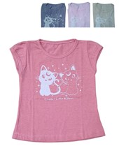 REMERA MANGA CORTA PARA BEBA DE ALGODON ESTAMPA GATITOS BABY CHEITO