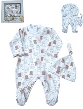 PACK DE REGALO, UNISEX  ENTERITO ESTAMPADO Y GORRO. BABY CHEITO
