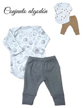 CONJUNTO  UNISEX BODY  ESTAMPADO Y PANTALÓN LISO. BABY CHEITO