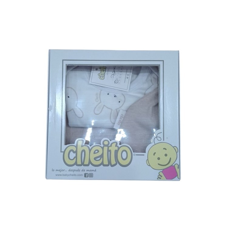 Pack de regalo 3 piezas ranita,body estampado y gorro linea moda unisex.Baby cheito