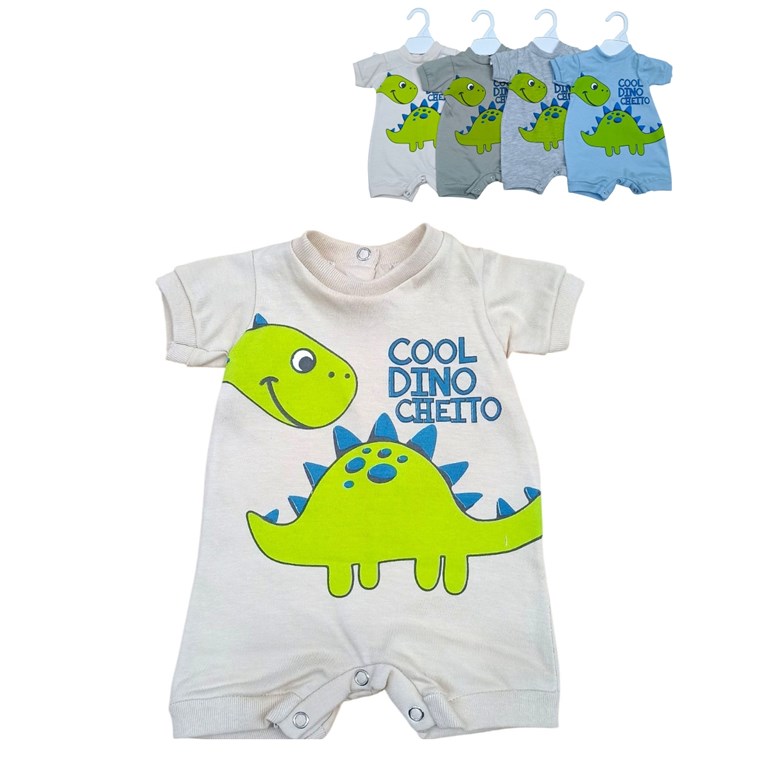 Enterito en algodon de varon estampado dinosaurios linea moda.Baby cheito