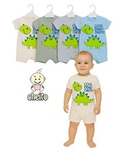 Enterito en algodon de varon estampado dinosaurios linea moda.Baby cheito