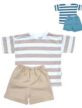 Conjunto de algodon remera rayada  y short liso.Baby cheito