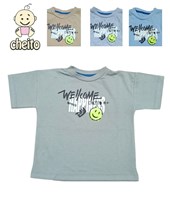 Remera de bebe manga corta overside estampa wellcome.Baby cheito
