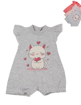 Enterito en algodon de beba estampa gatita linea moda.Baby cheito