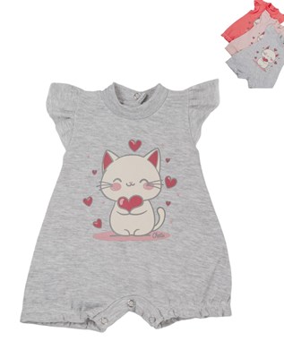 Enterito en algodon de beba estampa gatita linea moda.Baby cheito