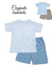 Conjunto de remera y short de bebe en tela bambula.Baby cheito