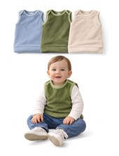 Chaleco para bebe de corderoy con peluche interno, con sisa americana. CHEITO